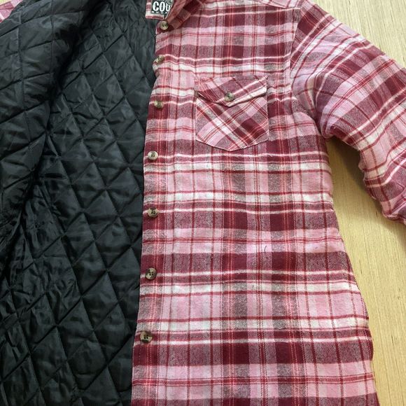 Casual Country Shacket Adult Medium Red White Plaid Button Up New No Tag Pockets - Picture 8 of 11